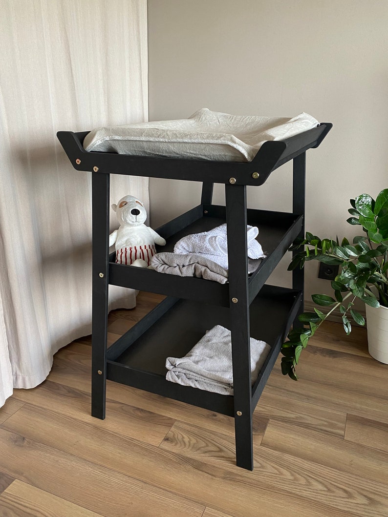 Natural Changing Baby Table Changing Toddler Tray on Wheels Etsy