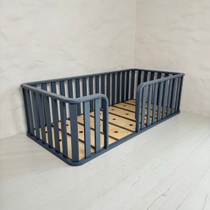 Safe Platform Bed, Toddler Bed with Slats, Montessori Bed, Floor bed, Lit Cabane, Bodenbett, Kinderbett Mit, Sicherheitsgeländern image 9