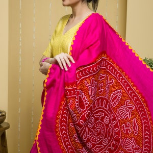 Gajji Silk Bandhani Saree - Etsy