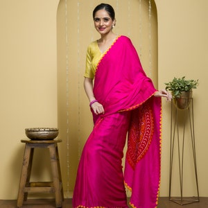 Gajji Silk Bandhani Saree - Etsy