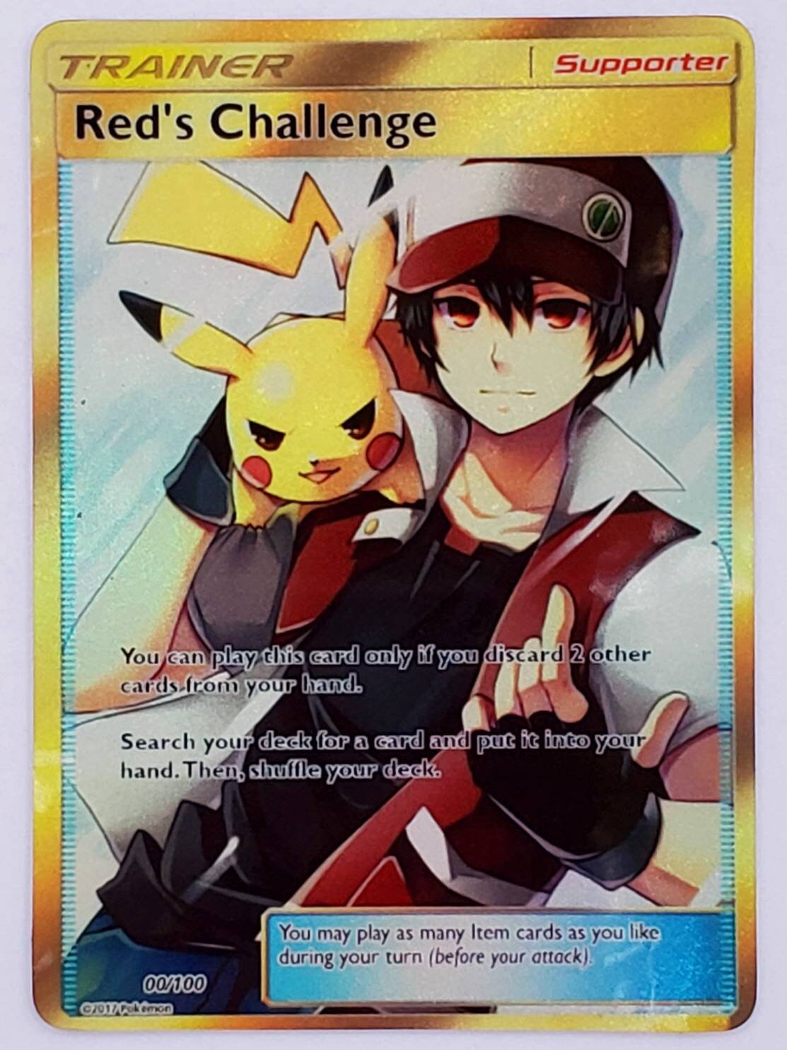 Custom Fan Made Orica Pokemon Card RED'S CHALLENGE Full Etsy