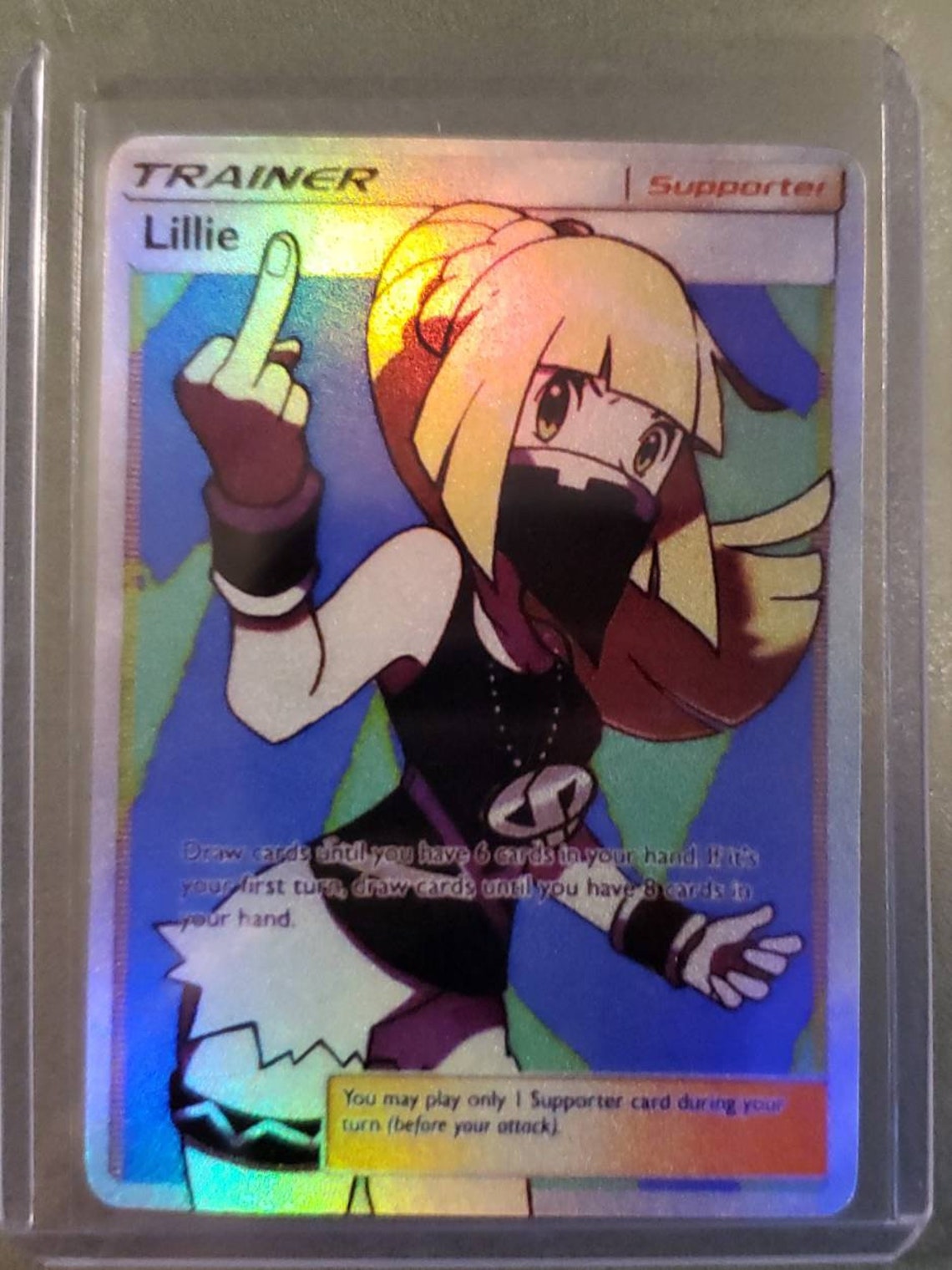 Custom Fan Made Orica Pokemon Card Lillie Full Art Etsy