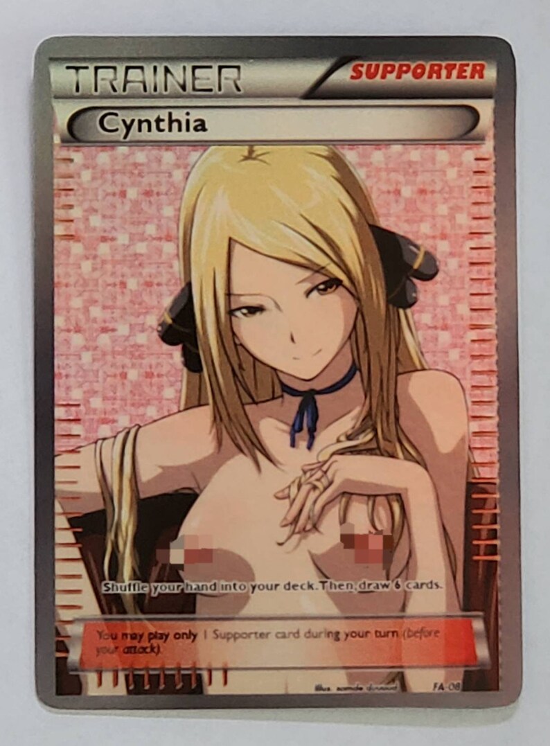 Custom Fan Made Orica Pokemon Card CYNTHIA Full Art Etsy