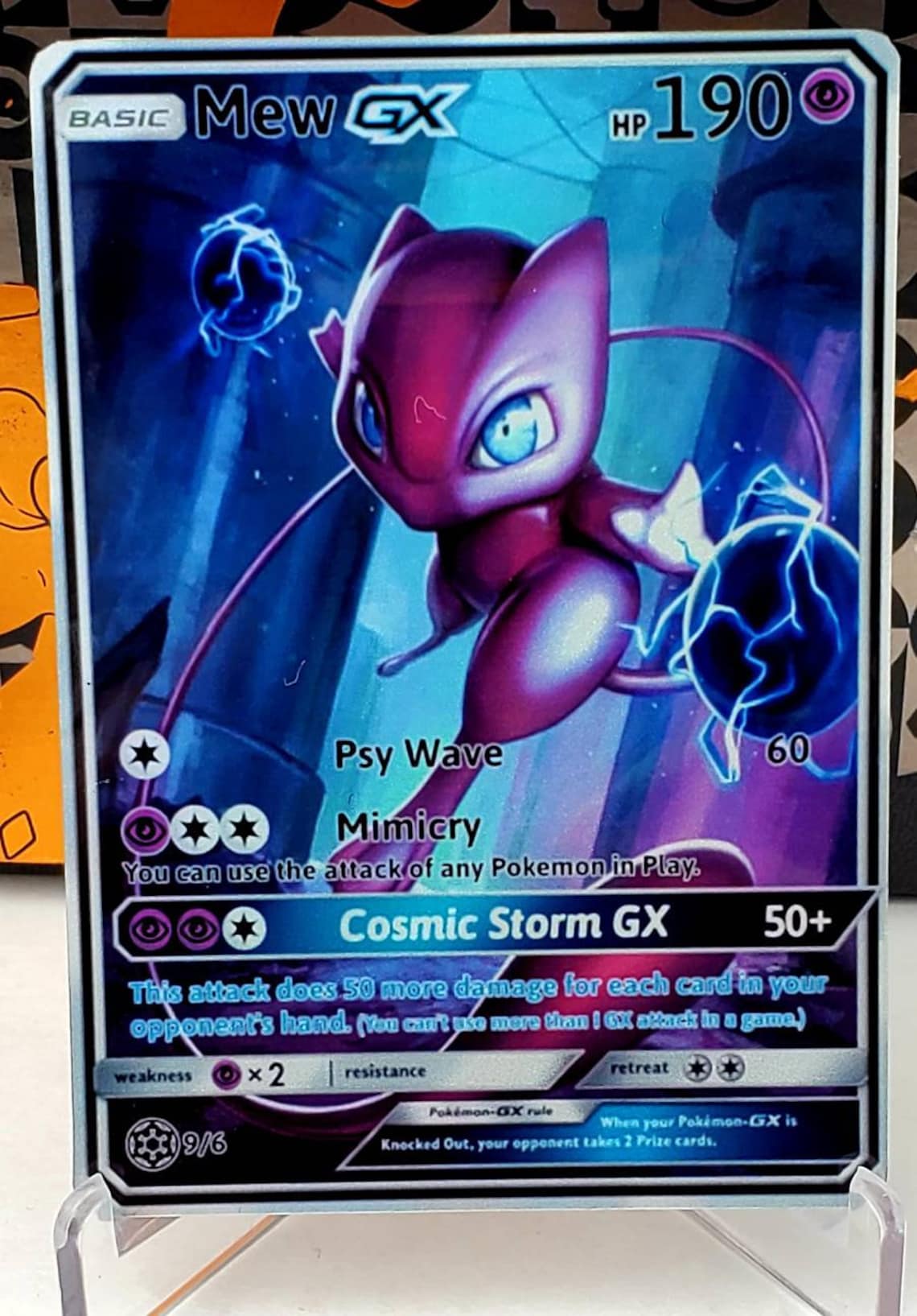 Custom Fan Made Orica Pokemon Card MEW GX Full Art Holographic Etsy