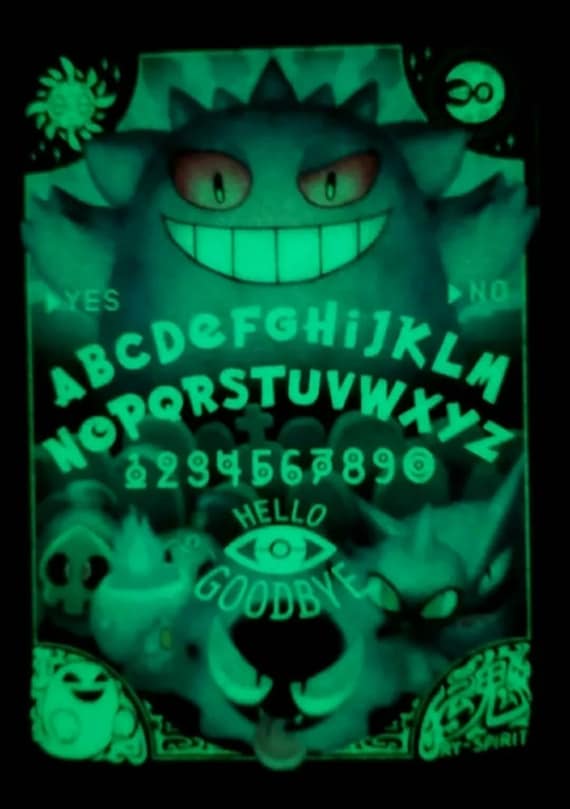 Custom Fan Made Orica Pokemon Card Gengar Ouija Glow In The Etsy Canada