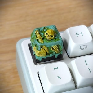 Keycap - Gelatinous Cube DnD D&D Dungeons and Dragons Artisan – Hand-Painted Handmade Mechanical Keyboard Gift