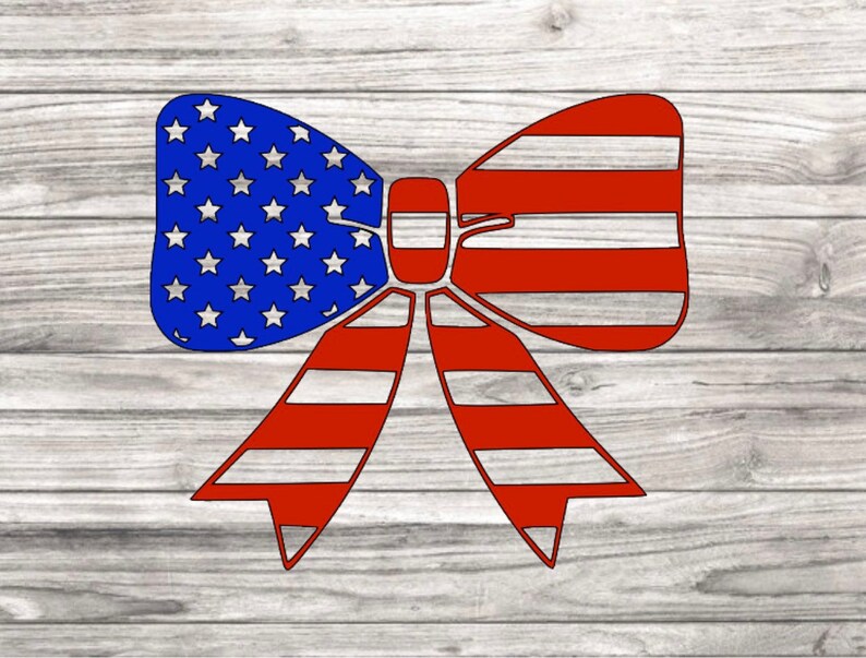 American Flag Bow Decal | Etsy