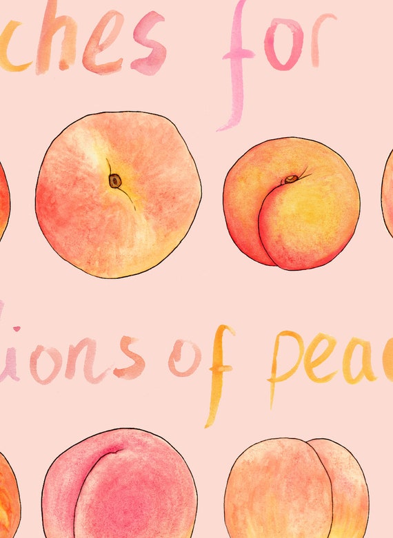Millions of Peaches Original Art Print Song Lyrics Art 