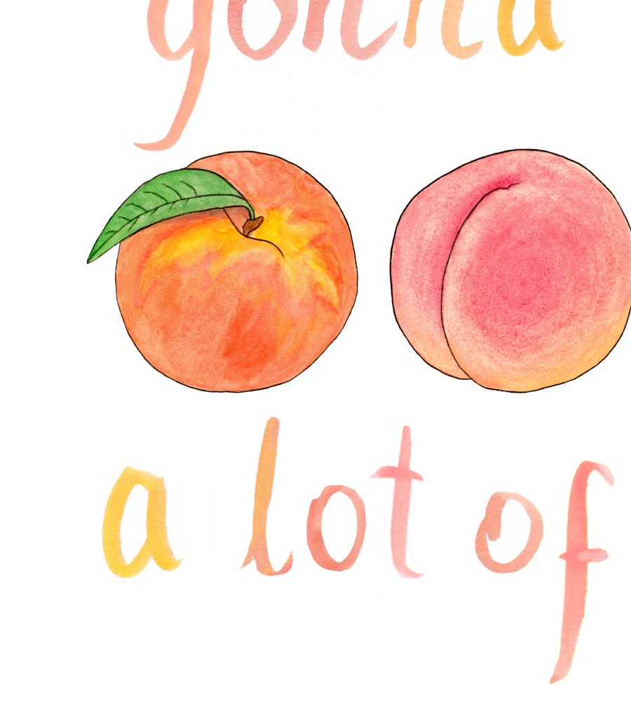 Millions of Peaches Original Art Print Song Lyrics Art 