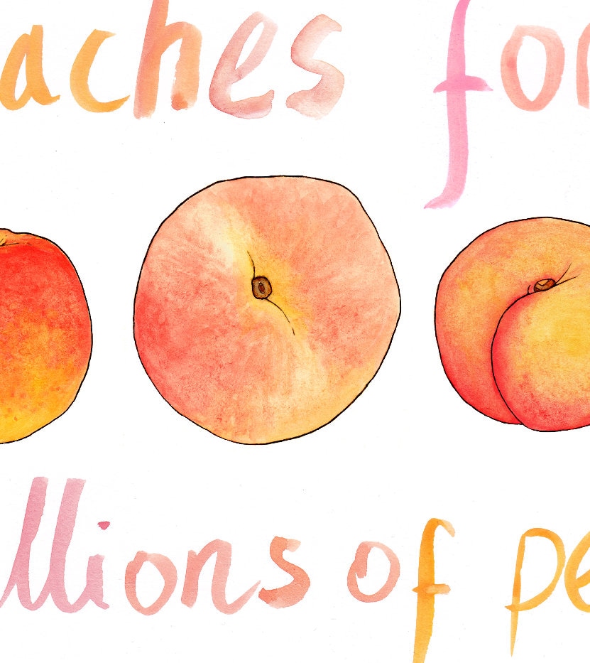 Millions of Peaches Original Art Print Song Lyrics Art 