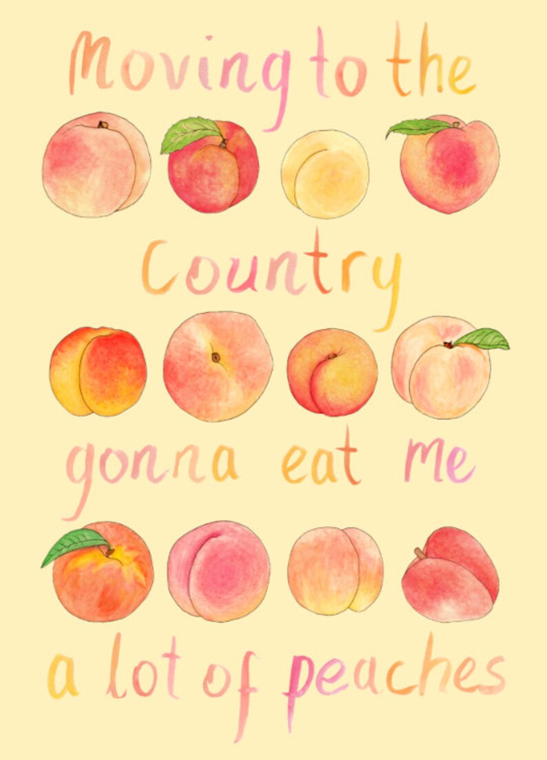 Downloadable Moving to the Country Peaches Original Art Etsy