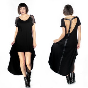 Backless Oversized Maxi Goth Dress | Dark Style Avant Garde Dress | Edgy Cocktail Dress