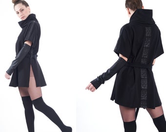 Oversized Turtleneck Tunic | Edgy Winter Dress | Alternative Streetwear