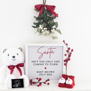 Christmas Digital Pregnancy Announcement,  Editable Template Baby Announcement,  Holidays, Christmas Baby Reveal