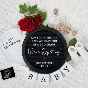 Valentine&#39;s Day Pregnancy Announcement Digital Gender Neutral Baby Announcement  Editable Template Little Valentine Baby Announcement