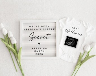 Simple Minimalist Pregnancy Announcement Digital, Gender Neutral Boho Baby Announcement, Modern Editable Social Media Baby Reveal Template