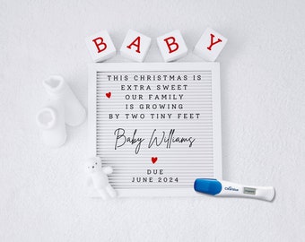 Christmas Pregnancy Announcement Digital / Boho Baby Reveal / Digital Pregnancy Announcement For Social Media / Christmas Baby Reveal