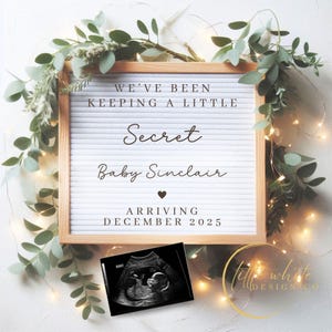 Simple Minimalist Pregnancy Announcement Digital, Gender Neutral Boho Baby Announcement, Modern Editable Social Media Baby Reveal Template