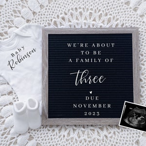 Digital Pregnancy Announcement, Pregnancy Reveal, Social Media, Gender Neutral, Boho, Letter Board, Facebook, Instagram, Pregnancy Reveal