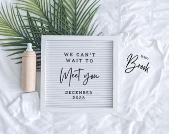 Neutralne ogłoszenie o ciąży cyfrowe, Boho Baby, minimalistyczne, cyfrowe ogłoszenie o ciąży, neutralne, media społecznościowe, Facebook, Instagram