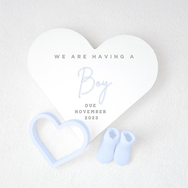 Boy Digital Pregnancy Announcement, Neutral, Social Media, Facebook, Instagram, Gender Reveal, Baby Boy Gender Reveal, Boy Announcement