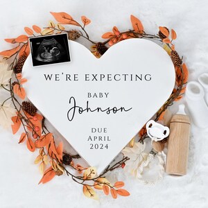 Autumn/Fall DIGITAL Pregnancy Announcement. Reveal your Pregnancy news with This Simple Gender Neutral Template for Social Media Baby Reveal