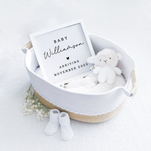 Baby Announcement, Birth Announcement, Digital Pregnancy Announcement, Gender Neutral Template,  Baby Reveal, Letterboard Announcement