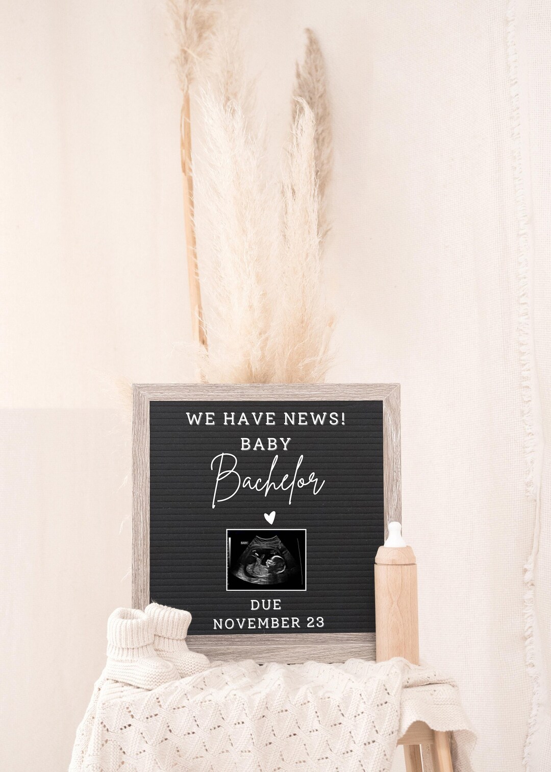 Baby Announcement, Birth Announcement, Digital Pregnancy Announcement