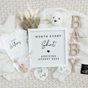 IVF Pregnancy Announcement For Social Media, Worth Every Shot Gender Neutral Baby, Editable Digital DIY Template, IVF Baby Reveal