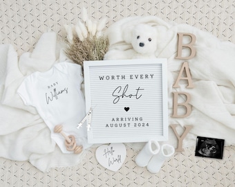 IVF Pregnancy Announcement For Social Media, Worth Every Shot Gender Neutral Baby, Editable Digital DIY Template, IVF Baby Reveal