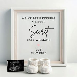ミニマルな女の子の妊娠発表デジタルテンプレート、女の子の性別発表、女の子の妊娠発表、女の子の出産