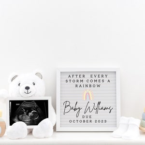 Rainbow Baby Announcement, Digital Pregnancy Announcement, Gender Neutral Template,  Baby Reveal, Letterboard Announcement, Rainbow baby