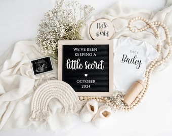 Digital Pregnancy Announcement / Pregnancy Reveal / Social Media Baby Reveal / Facebook / Instagram / Boho Baby Announcement / Personalized