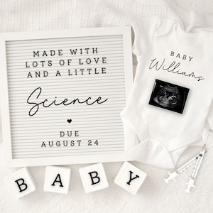 IVF Pregnancy Announcement For Social Media, Made With Love And Science Gender Neutral Baby, Editable Digital DIY Template, IVF Baby Reveal