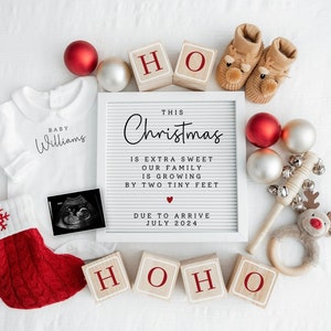 Christmas Pregnancy Announcement Digital, Simple Baby Reveal Digital Pregnancy Announcement Social Media Christmas Baby Reveal
