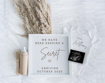 Neutralne ogłoszenie o ciąży cyfrowe, Boho Baby, minimalistyczne, cyfrowe ogłoszenie o ciąży, neutralne, media społecznościowe, Facebook, Instagram