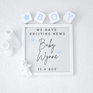 It&#39;s a Boy Digital Pregnancy Announcement, Baby Announcement, Editable Template, Gender Reveal, Social Media, Expecting a Boy, Baby boy