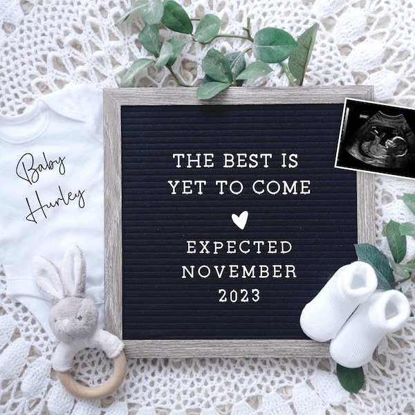 Digital Pregnancy Announcement, Pregnancy Reveal, Social Media, Gender Neutral, Boho, Letter Board, Facebook, Instagram, Pregnancy Reveal