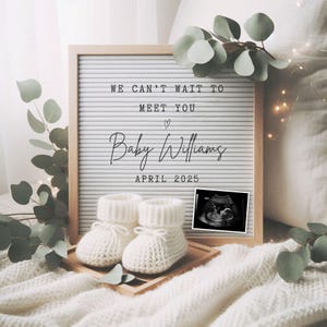 Simple Minimalist Pregnancy Announcement Digital, Gender Neutral Boho Baby Announcement, Modern Editable Social Media Baby Reveal Template
