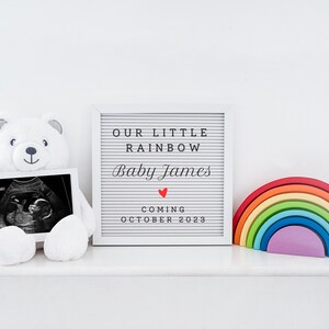 Digital Pregnancy Announcement, Rainbow Social Media Gender Neutral Baby Reveal, Pregnant Announcement Template, Instagram Facebook Tiktok