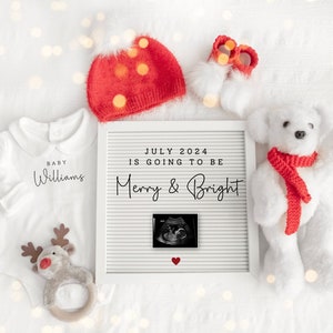 Christmas Pregnancy Announcement Digital, Simple Baby Reveal Digital Pregnancy Announcement Social Media Christmas Baby Reveal