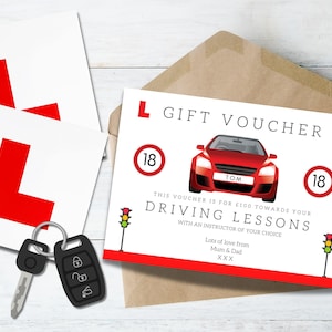 Vale de regalo editable para clases de conducción / Certificado de regalo imprimible / Vale para instructor de conducción / Descarga instantánea / Plantilla de Canva