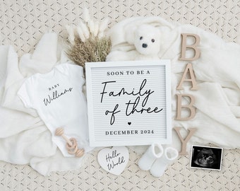 Editable Letter Board Pregnancy Announcement Template (Digital)