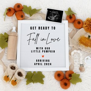 Fall Digital Pregnancy Announcement Baby Announcement Social Media Reveal Gender Neutral Autumn Pregnancy Announce Pumpkin pregnancy reveal