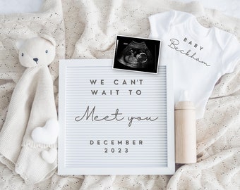 Neutralne ogłoszenie o ciąży cyfrowe, Boho Baby, minimalistyczne, cyfrowe ogłoszenie o ciąży, neutralne, media społecznościowe, Facebook, Instagram