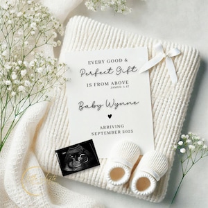 Religious Pregnancy Announcement with James 1:17 | Digital Baby Reveal for Social Media | Christian Baby Reveal