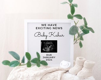 Neutralne ogłoszenie o ciąży cyfrowe, Boho Baby, minimalistyczne, cyfrowe ogłoszenie o ciąży, neutralne, media społecznościowe, Facebook, Instagram