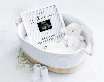 Girl Digital Pregnancy Announcement, Neutral, Social Media, Facebook, Instagram, Gender Reveal, Baby Girl Gender Reveal, Girl Announcement
