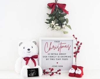 Christmas Digital Pregnancy Announcement,  Editable Template Baby Announcement,  Holidays, Christmas Baby Reveal