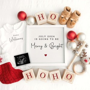 Christmas Pregnancy Announcement Digital, Simple Baby Reveal Digital Pregnancy Announcement Social Media Christmas Baby Reveal